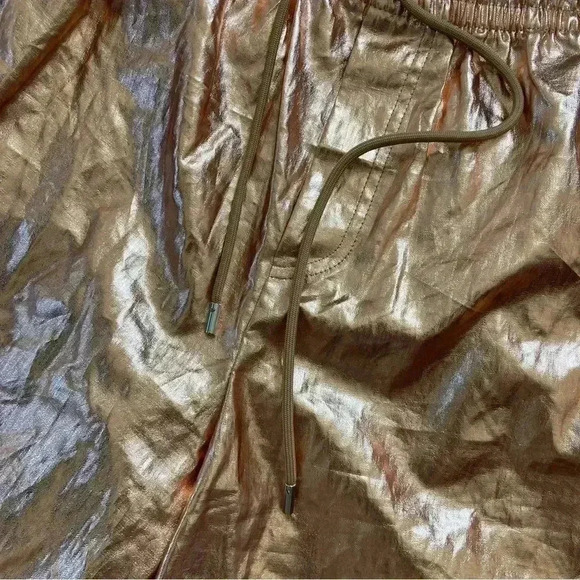 NEW A.L.C. Metallic Linen Shorts Rosegold size Small - Picture 6 of 11